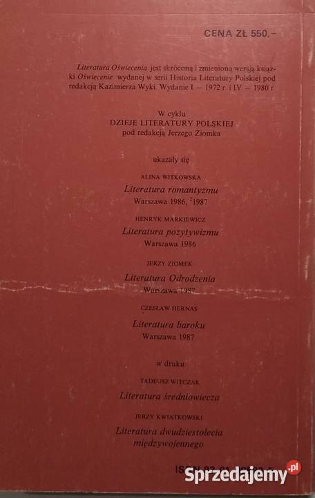 Literatura Oświecenia Mieczysław Klimowicz Gdańsk