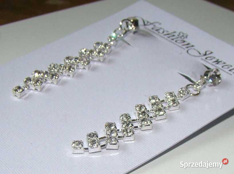 Kolczyki wiszące cyrkonie sprzedam