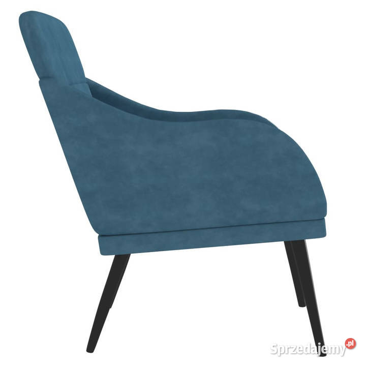 Fotel niebieski 63x76x80 obity aksamitem Warszawa