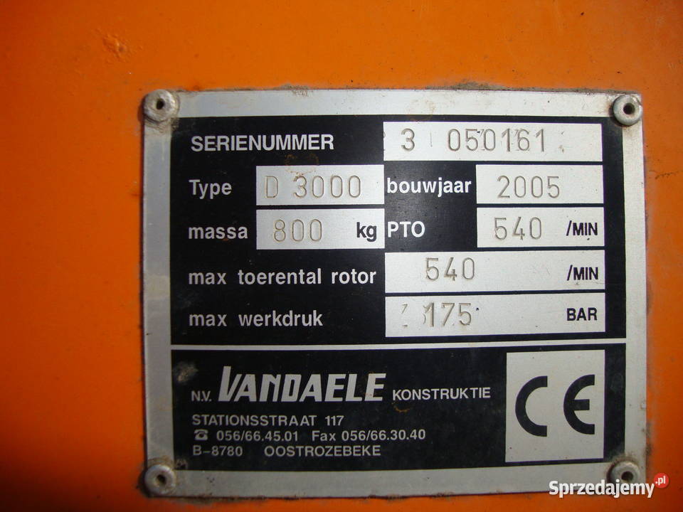 Vandaele D 3000 odmularka do rowów Czaplinek
