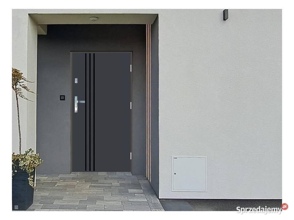 Drzwi wejściowe do domu Zewnętrzne GA22 BLACK Dom i Ogród Ciemniewo
