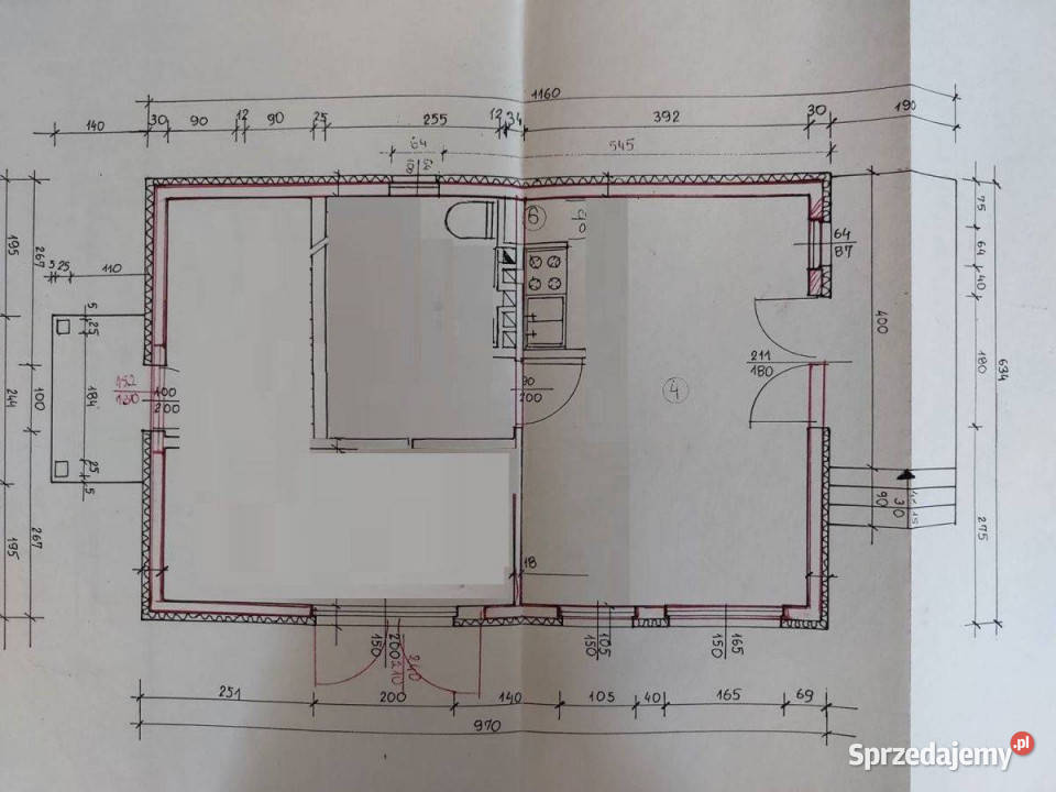 Maszków działka 8a z budynkiem projektem 8081zł/m2