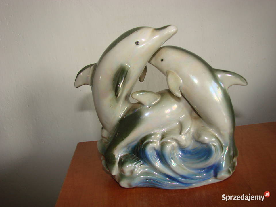 Delfiny ceramika PRL Pruszcz Gdański