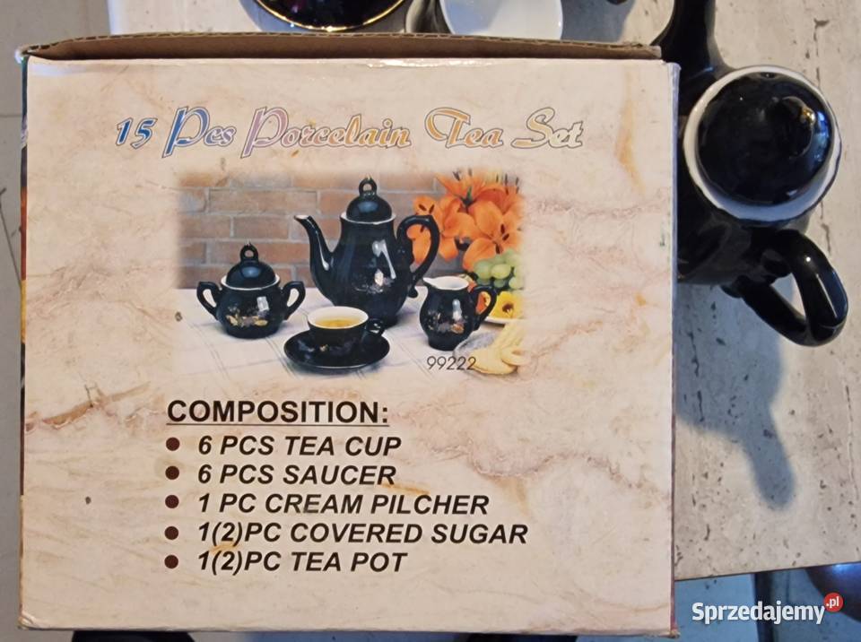 Ekskluzywny serwis kawowy porcelana Głęboki