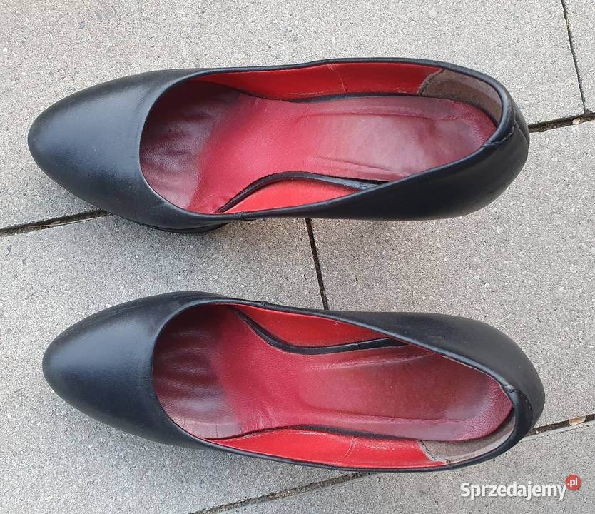 Szpilki skóra z napisem Kawasaki 38 Półbuty Łódź