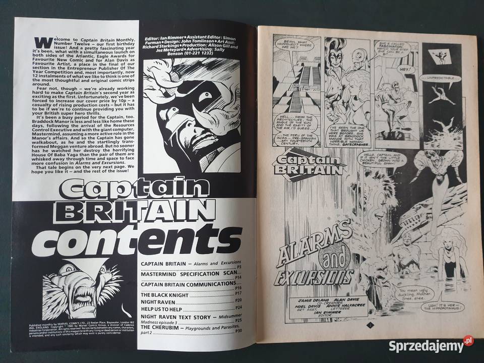 Captain Britain 12 komiks w języku angielskim czarno-biały  Gdynia