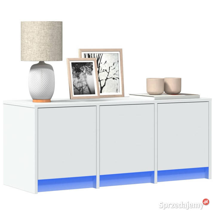 Szafka TV z LED biała 97x34x40 materiał mazowieckie Warszawa