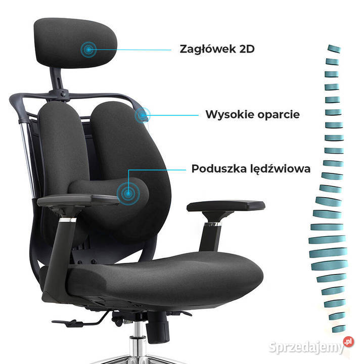 Fotel biurowy ergonomiczny ANGEL Stelio Czarny Jarosław