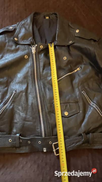 Damska Czarna Skórzana Ramoneska XL Prawdziwa Poznań