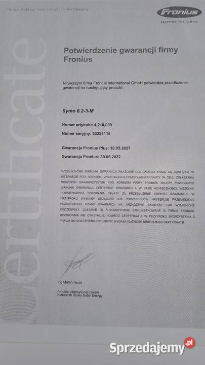 Fronius Symo 823 M 82 Kw falownik inwerter sprzedam