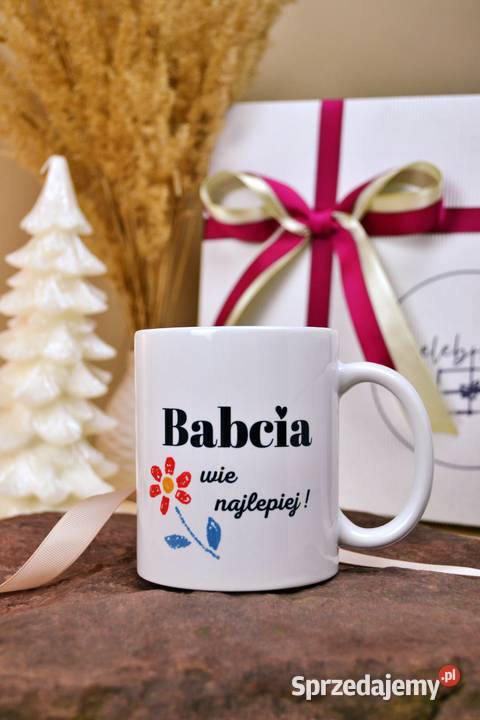 Kubek ceramiczny z nadrukiem babci Otrębusy