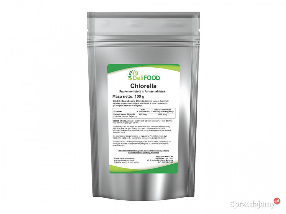 Chlorella 250mg 400 tabletek 100g Suplementy diety podkarpackie