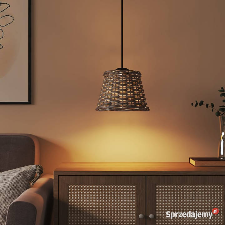 Klosz do lampy wiszącej brązowy 15x12 wiklina Warszawa