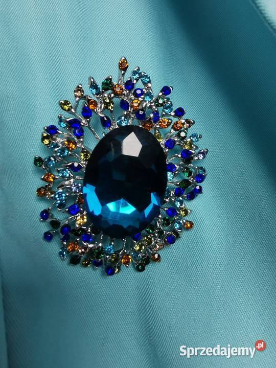 Broszka damska turkusowy kwiat Kraków