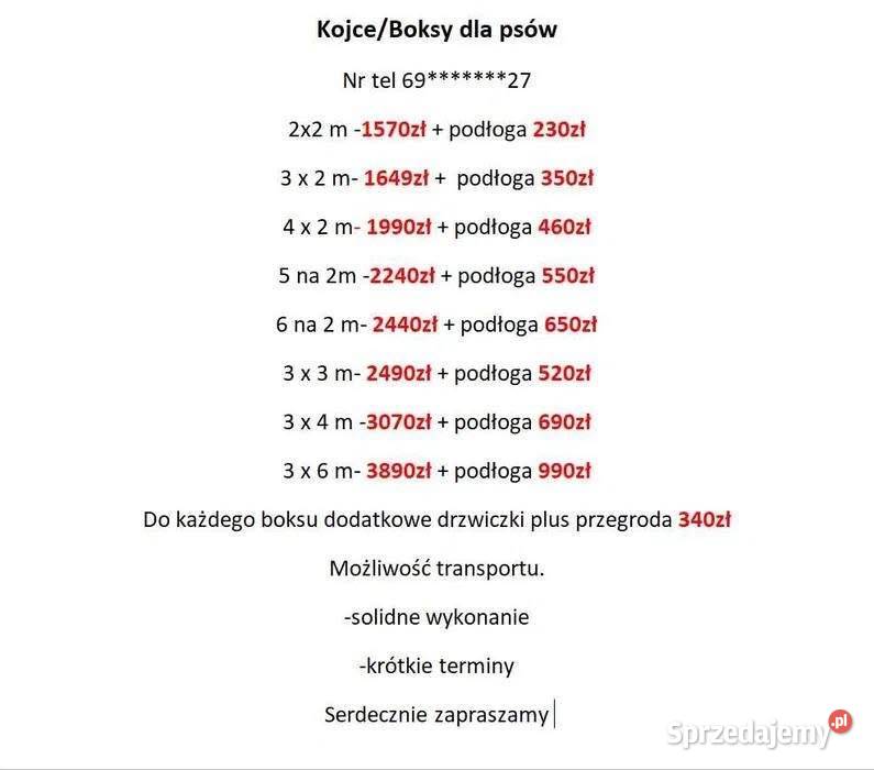 Boxy Psów Materiał mazowieckie Ożarów Mazowiecki