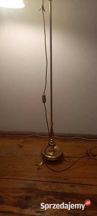 Mosiężna lampa podłogowa z ruchomym ramieniem Antyki Skierniewice