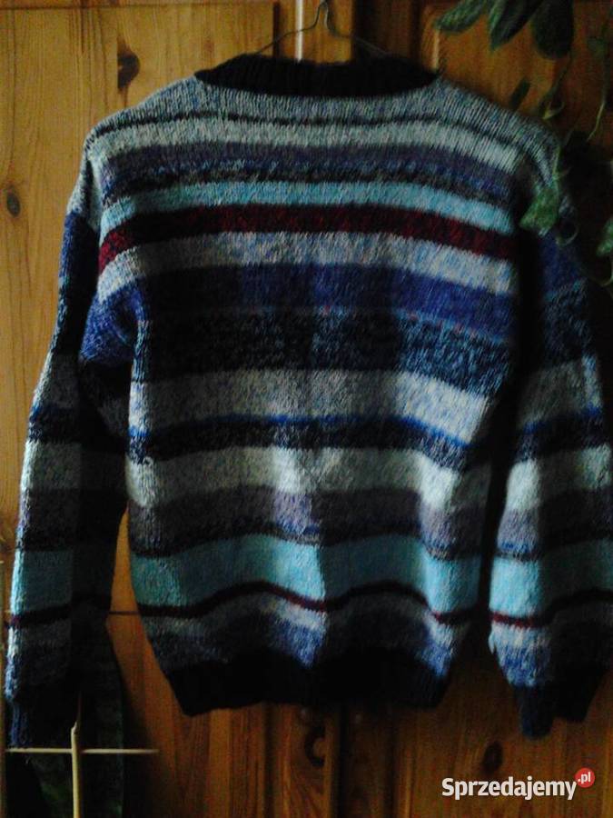 Sweter ręczna robota retro vintage w paski kolor małopolskie Kraków