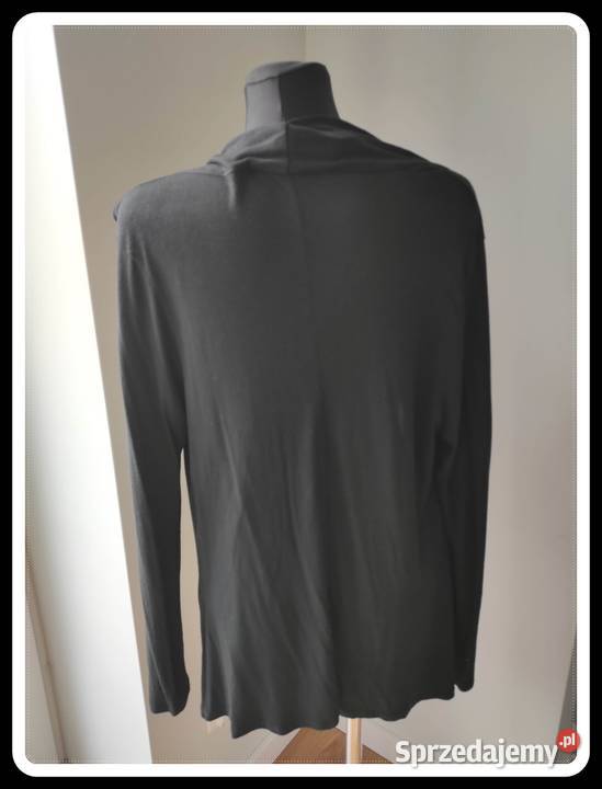 Lekki czarny sweterek narzutka kardigan 36 S
