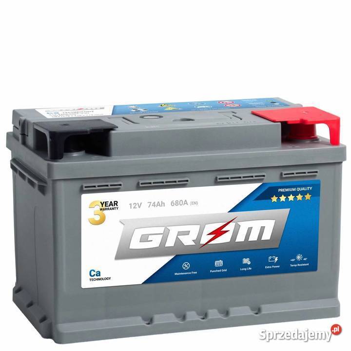 Akumulator GROM Premium 74Ah 680A EN DTR niski osobowe Białystok