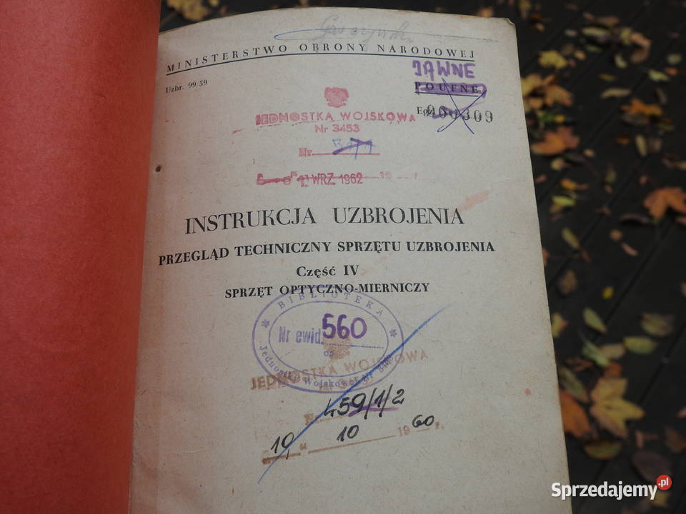 Instrukcja Uzbrojenia 1959 Warszawa 236 stron