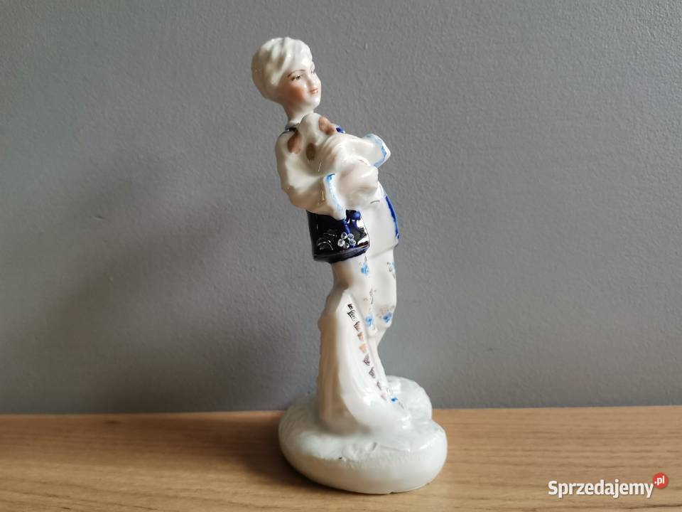 Stara figurka Chłopiec z Psem porcelana Bytom Katowice