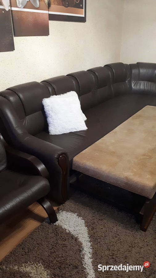 Wypoczynek ze skóry z dwoma fotelami Olkusz