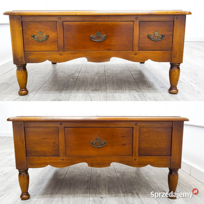 Drewniana ŁAWA skandynawska blat KWADRAT stolik sprzedam