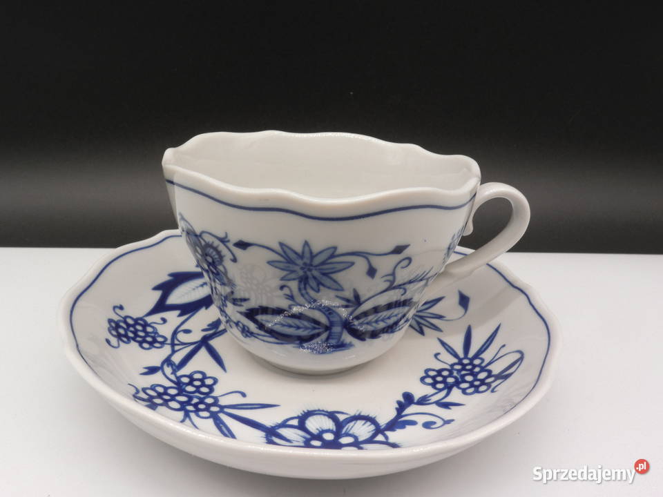 Filiżanka ze Spodkiem Zwiebelmuster Wzór Porcelana i szkło Raszków