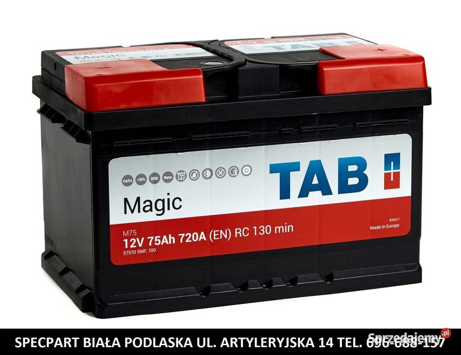 Akumulator TAB MAGIC 75Ah 720A niski Biała Podlaska