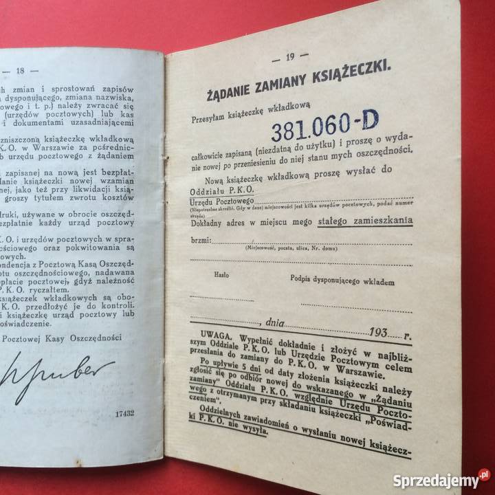 838 Książeczka Wkładkowa PKO Szczecin