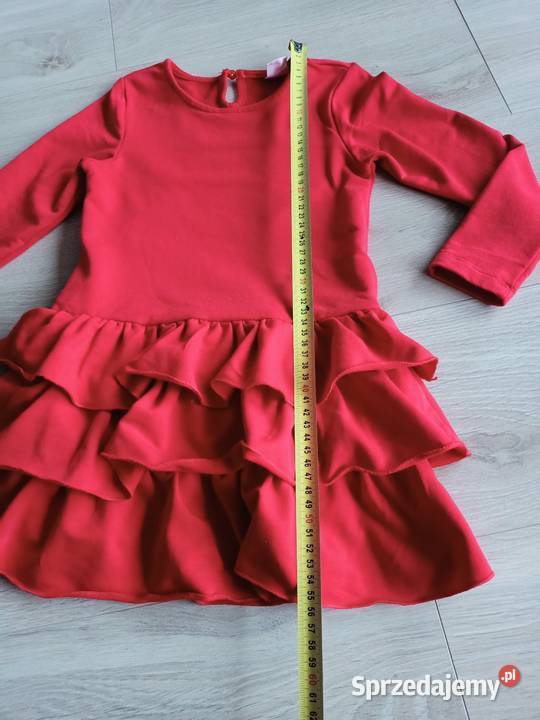 Sukienka dziewczęca czerwona na długi rękaw z mazowieckie Płock sprzedam