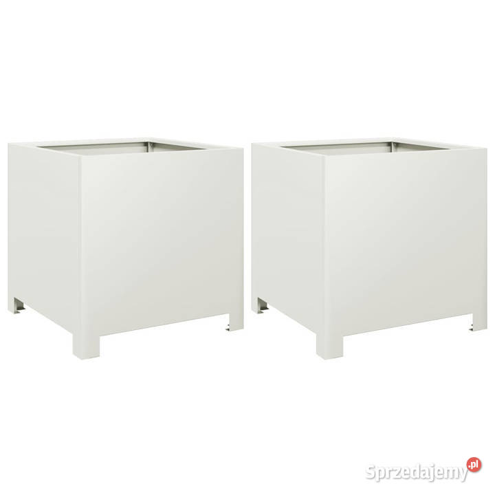 Donice ogrodowe 2 białe 40x40x40 stalowe Warszawa sprzedam