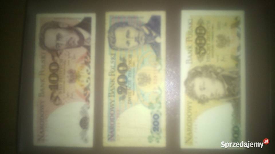 banknoty 100 200 500 z 1982 i 1988 Pozostałe Chrzanów