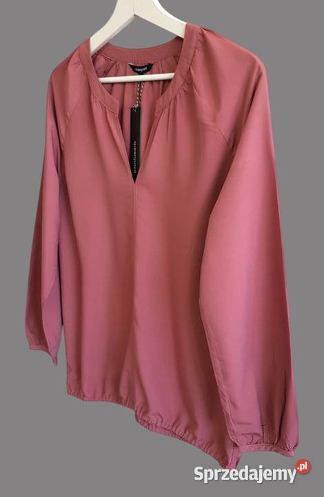 Damska elegancka bluzka różowa z długim rękawem Chrzanów
