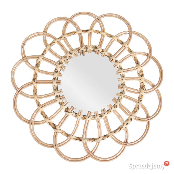 Lustro ścienne 50 51 BOHO w rattanowej oprawie Lustra Kanie