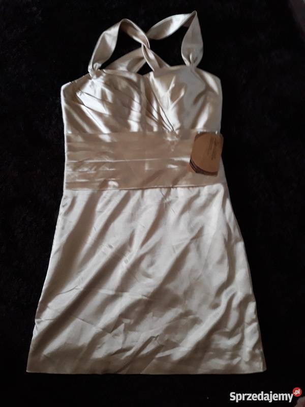 Złota satynowa sukienka Sosnowiec