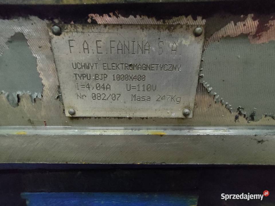 Stół uchwyt elektromagnetyczny 400x1000 do SPD40 Pabianice