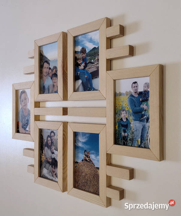 Drewniana Multirama Ramka Na 6 Zdjęć 10x15 Warszawa
