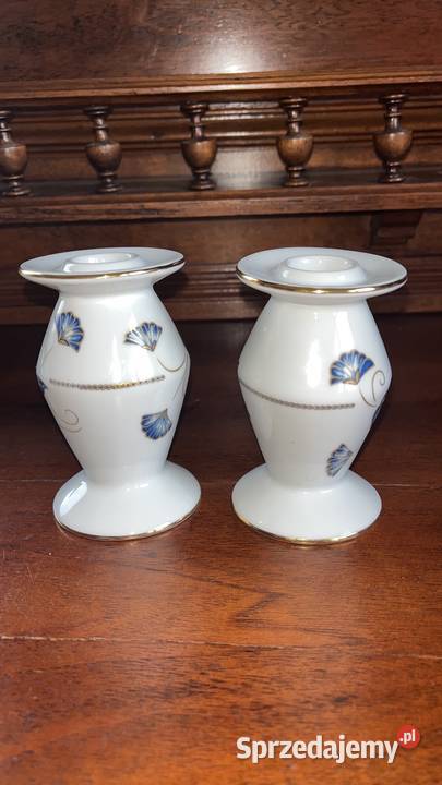 Świecznik z motylami Apilanlehti Fyrklvern Porcelana i szkło Gdańsk