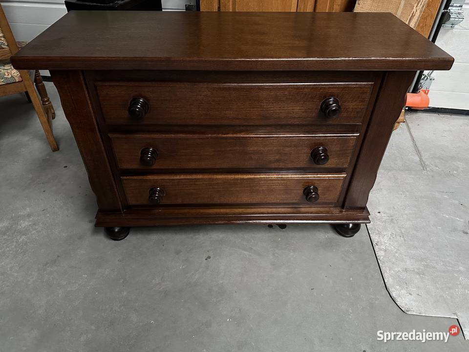 Dębowa ciemna komoda z szufladami 120 Sławoszewek