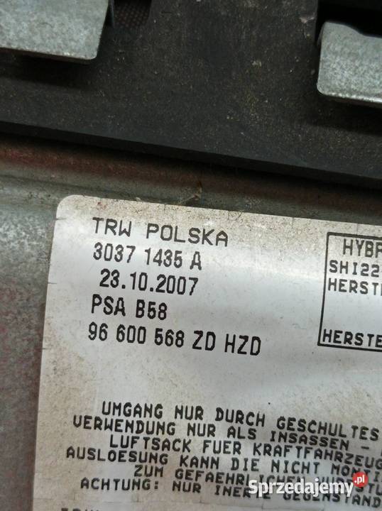 PODUSZKA POWIETRZNA AIRBAG PASAŻERA DESKI