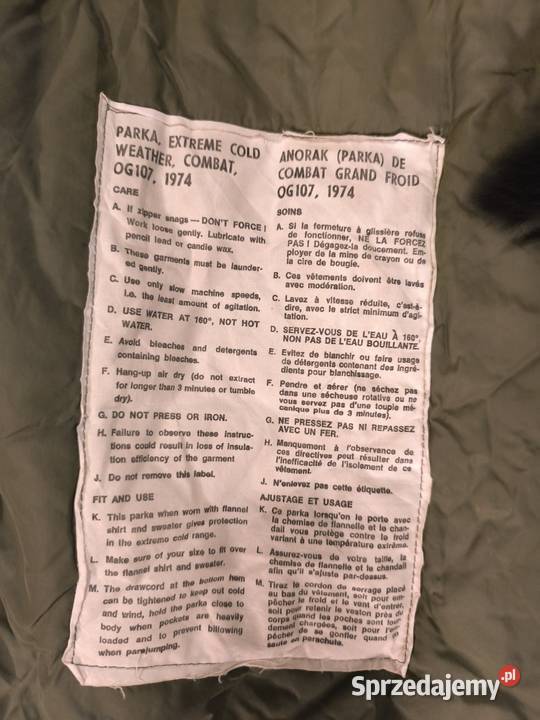 Kurtka wojskowa amerykańska M71 Zebrzydowice
