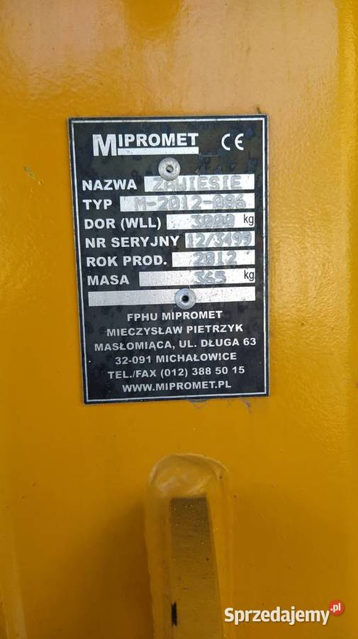 Zawiesie widłowe MIPROMET Włoszczowa