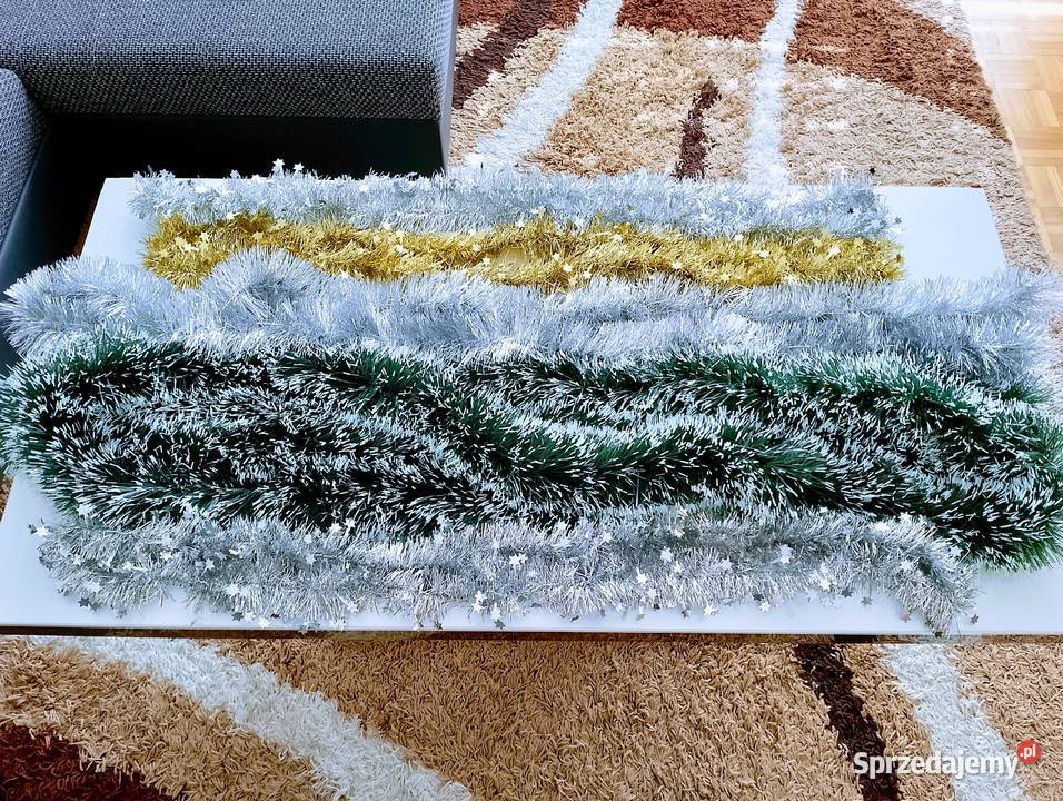 MEGA zestaw łańcuchy choinkowe 5 srebro złoto Łapy