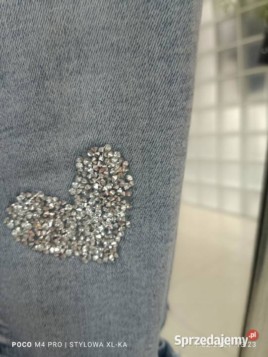 Jeans damski HEYCIO XLpas 7694 cekiny niebieski Wieluń