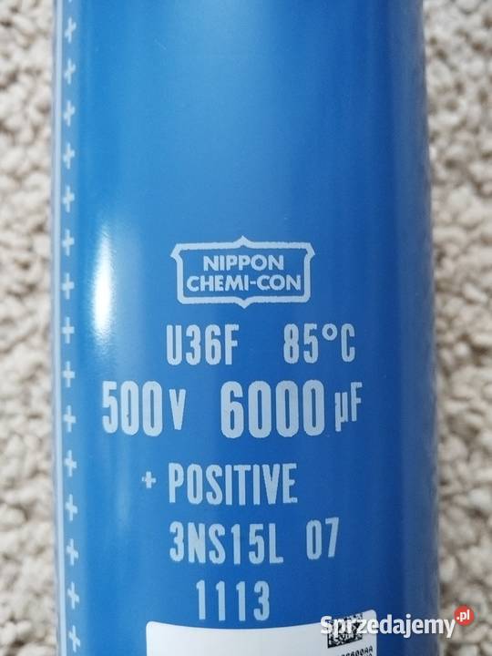 Nippon kondensator 6000uF 500V warmińsko-mazurskie Nowe Miasto Lubawskie