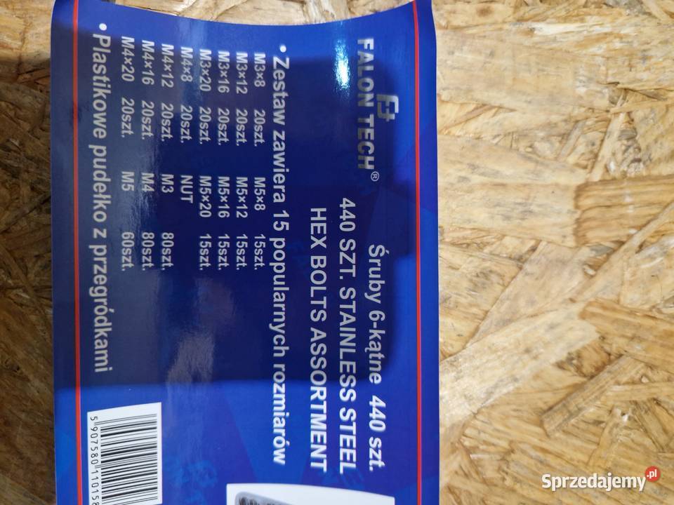 ZESTAW 440 ŚRUB 6KĄTNE HEX ZE STALI NIERDZEWNEJ wielkopolskie Głogowa