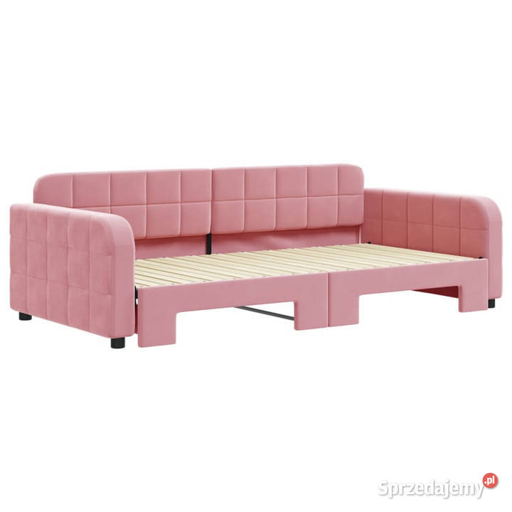 Sofa rozsuwana różowa aksamit 100x200 WM3196939 Warszawa