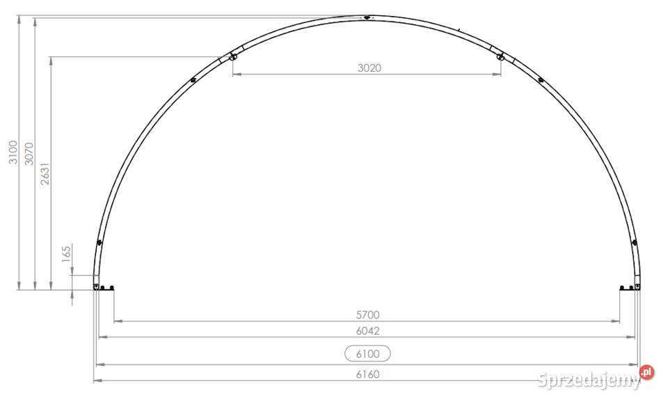 Hala namiotowa R2010 61 x 31 x 92 m dolnośląskie Żelazno