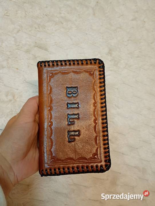 Real LeatherBrązowy Skórzany portfel z Londynu Kraków